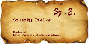 Szuszky Etelka névjegykártya